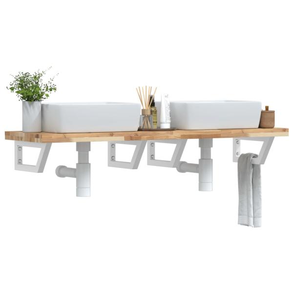 ARDEBO.de - Waschbeckenregal Wandmontage Stahl und Akazienholz