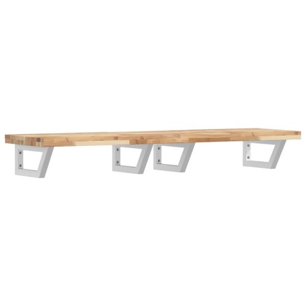 Waschbeckenregal Wandmontage Stahl und Akazienholz
