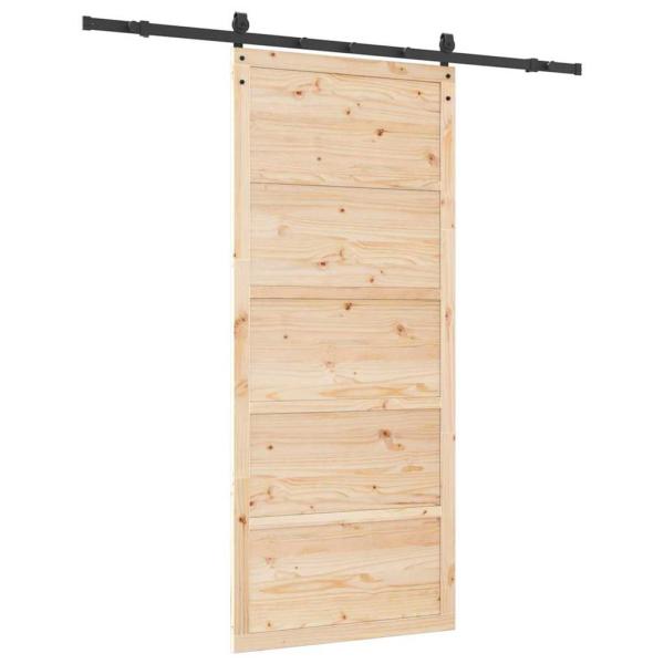 Schiebetür Braun 90 x 208 cm Massivholz Kiefer