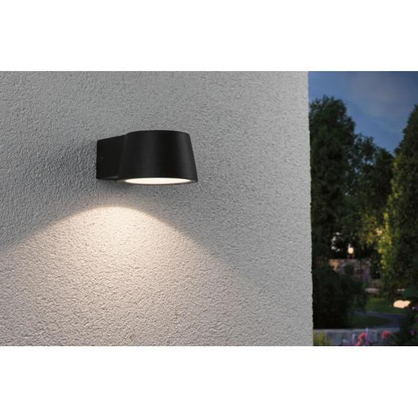 Paulmann LED Außenwandleuchte Capea Bewegungsmelder IP44 96x153mm 3000K 6W 500lm 230V, Aluminium, anthrazit (94453)
