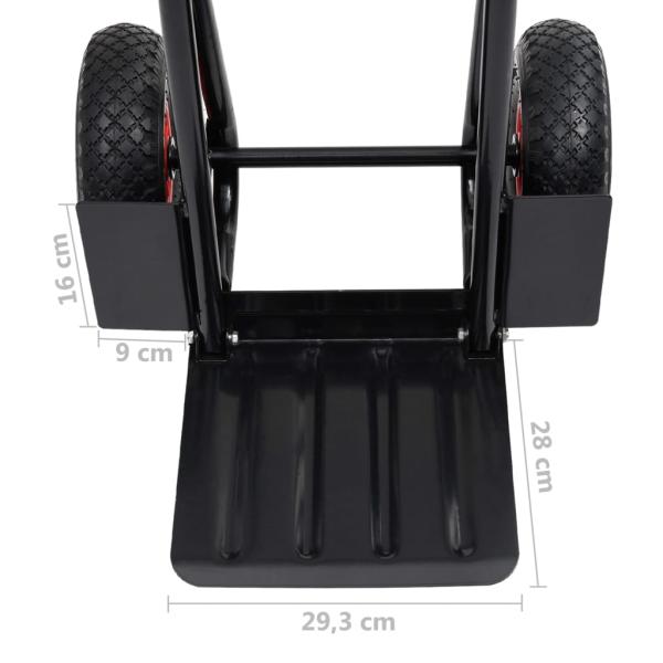 Teleskop-Sackkarre 200 kg Schwarz und Rot