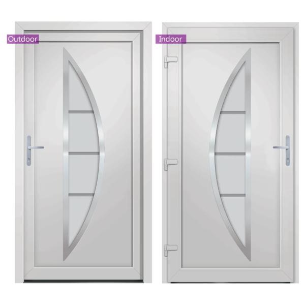 Haustür Weiß 98x208 cm PVC