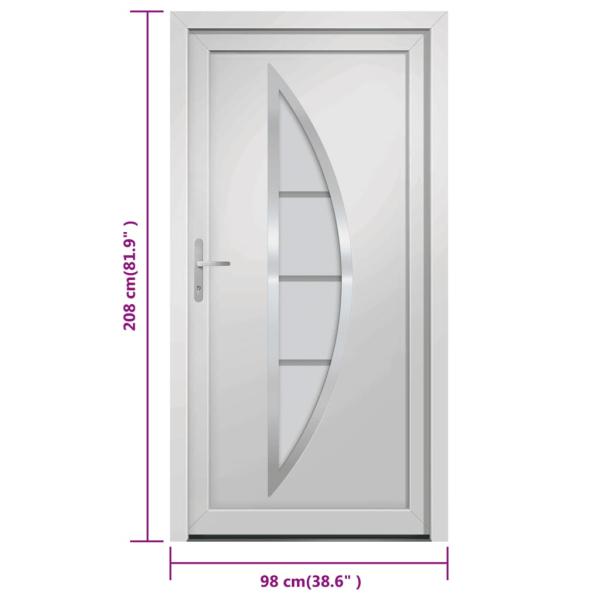 Haustür Weiß 98x208 cm PVC