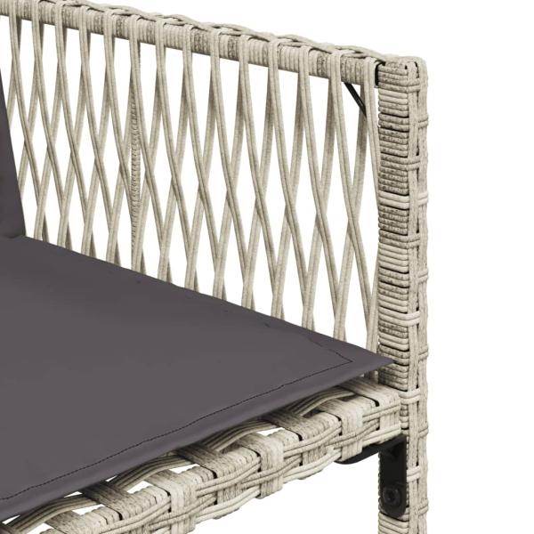 15-tlg. Garten-Essgruppe mit Kissen Hellgrau Poly Rattan
