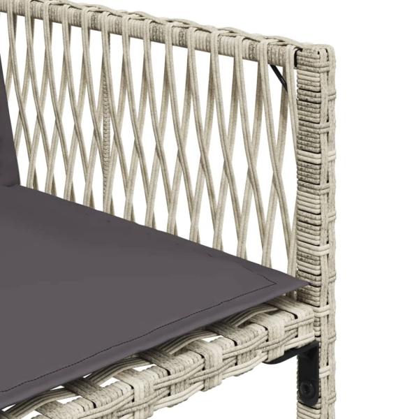 15-tlg. Garten-Essgruppe mit Kissen Hellgrau Poly Rattan
