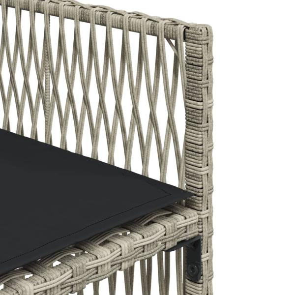 5-tlg. Garten-Essgruppe mit Kissen Hellgrau Poly Rattan