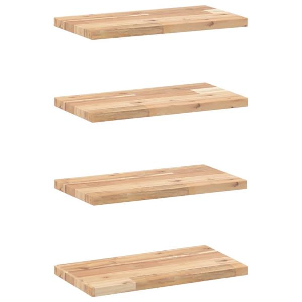 ARDEBO.de - Schweberegale 4 Stk. 60x20x2 cm Massivholz Akazie Unbehandelt