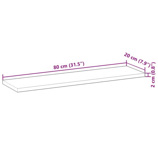Schweberegale 4 Stk. 80x20x2 cm Massivholz Akazie Unbehandelt