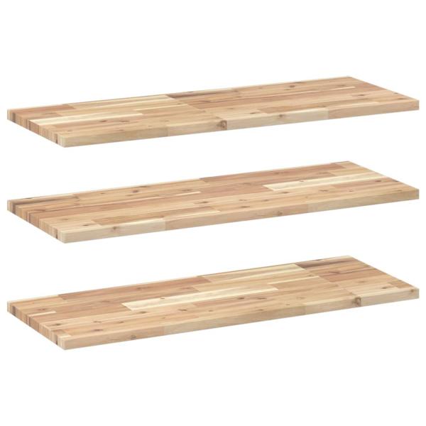Schweberegale 3 Stk. 80x30x2 cm Massivholz Akazie Unbehandelt