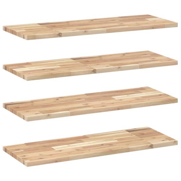 Schweberegale 4 Stk. 80x30x2 cm Massivholz Akazie Unbehandelt