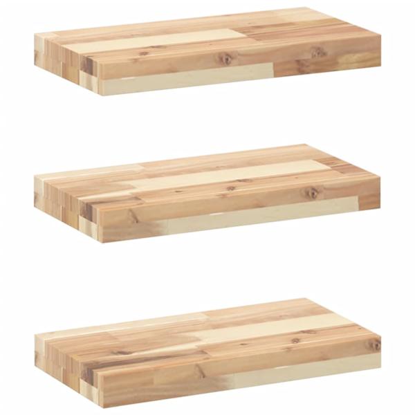 ARDEBO.de - Schweberegale 3 Stk. 40x20x4 cm Massivholz Akazie Unbehandelt