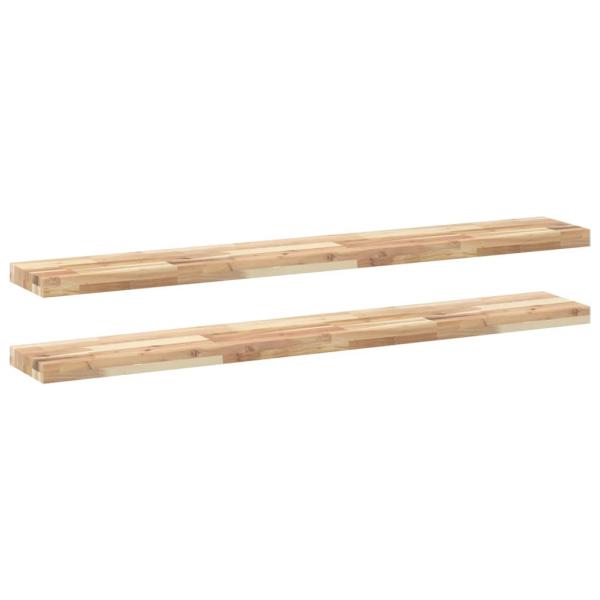 ARDEBO.de - Schweberegale 2 Stk. 160x20x4 cm Massivholz Akazie Unbehandelt