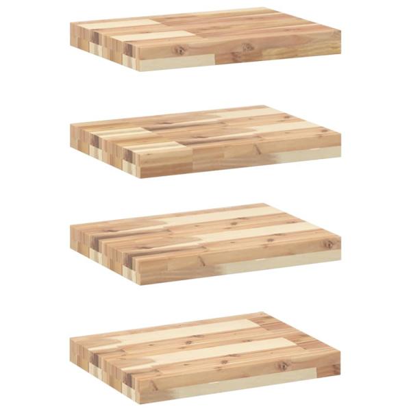 ARDEBO.de - Schweberegale 4 Stk. 60x30x4 cm Massivholz Akazie Unbehandelt
