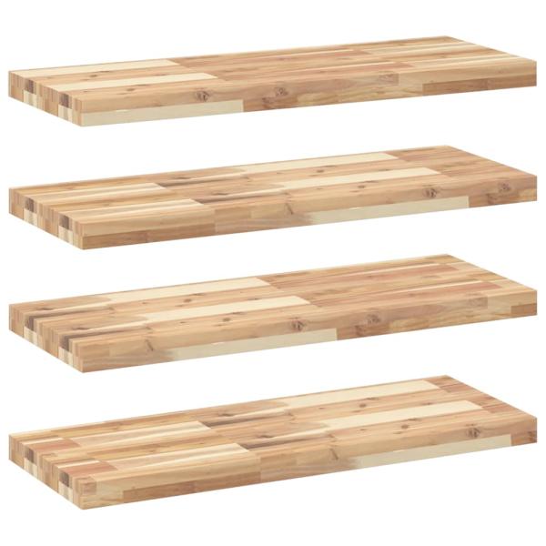 ARDEBO.de - Schweberegale 4 Stk. 80x30x4 cm Massivholz Akazie Unbehandelt