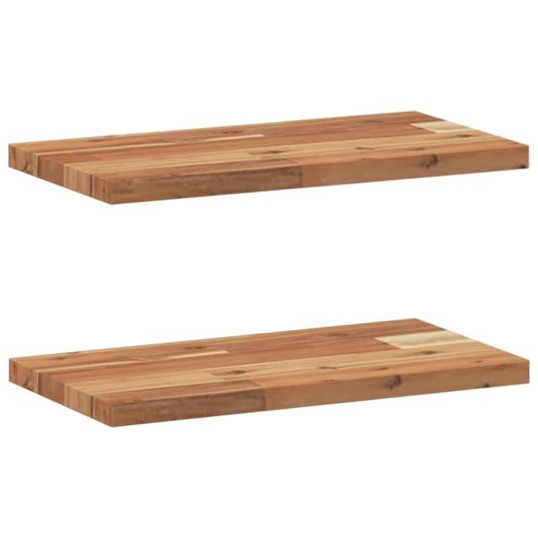 Schweberegale 2 Stk. 60x20x2 cm Massivholz Akazie Ölbehandelt