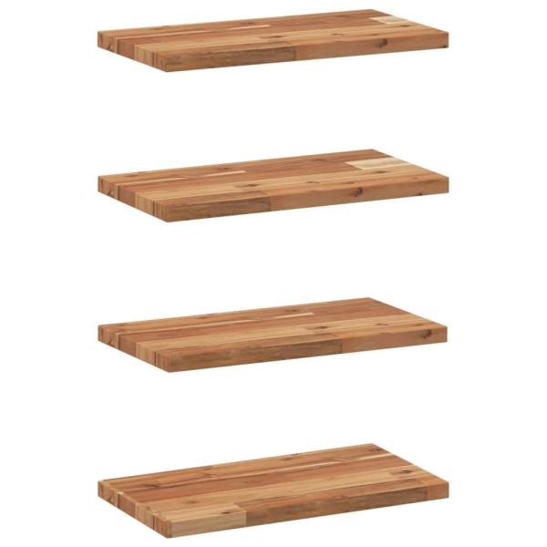 ARDEBO.de - Schweberegale 4 Stk. 60x20x2 cm Massivholz Akazie Ölbehandelt