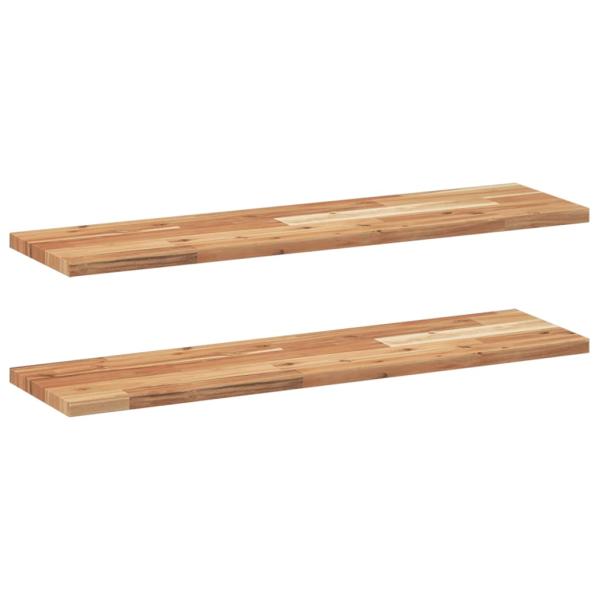 ARDEBO.de - Schweberegale 2 Stk. 100x20x2 cm Massivholz Akazie Ölbehandelt