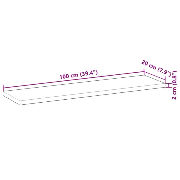 Schweberegale 2 Stk. 100x20x2 cm Massivholz Akazie Ölbehandelt