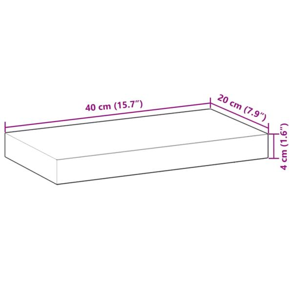 Schweberegale 2 Stk. 40x20x4 cm Massivholz Akazie Ölbehandelt
