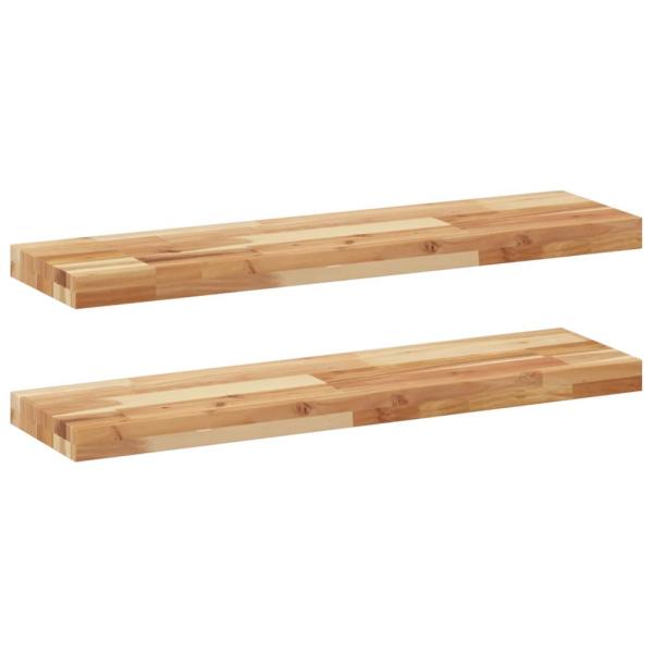 ARDEBO.de - Schweberegale 2 Stk. 80x20x4 cm Massivholz Akazie Ölbehandelt
