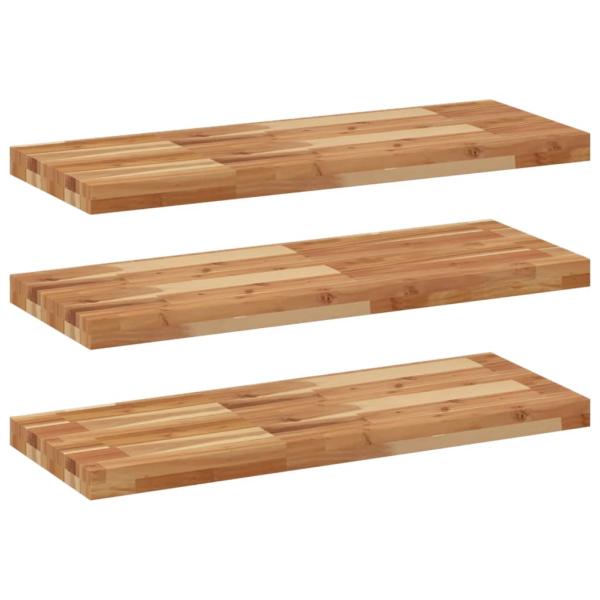 Schweberegale 3 Stk. 80x30x4 cm Massivholz Akazie Ölbehandelt