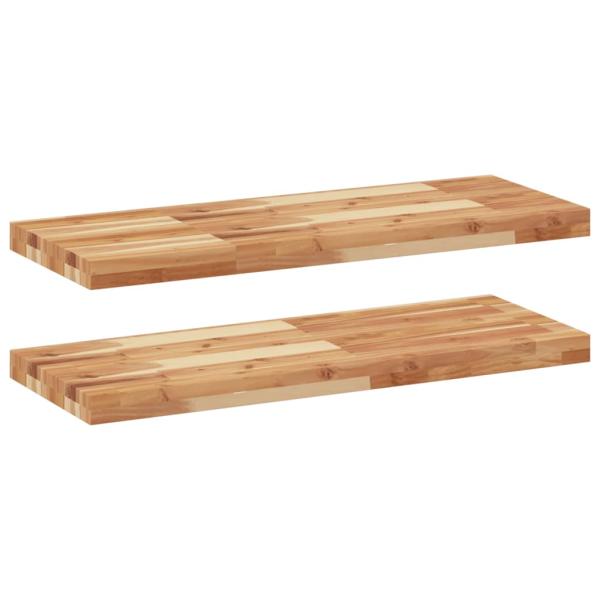 Schweberegale 2 Stk. 100x30x4 cm Massivholz Akazie Ölbehandelt