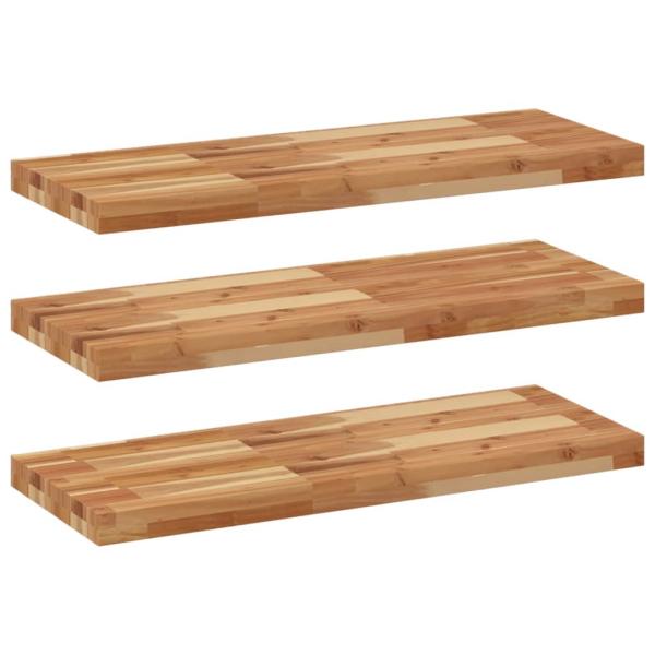 ARDEBO.de - Schweberegale 3 Stk. 100x30x4 cm Massivholz Akazie Ölbehandelt