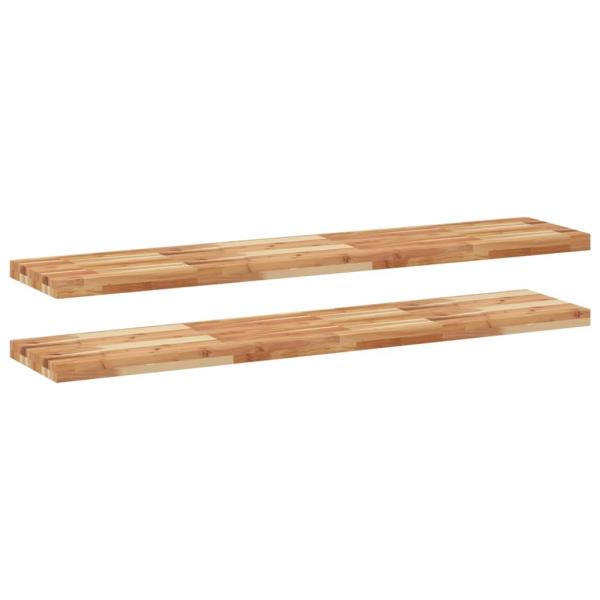 ARDEBO.de - Schweberegale 2 Stk. 160x30x4 cm Massivholz Akazie Ölbehandelt
