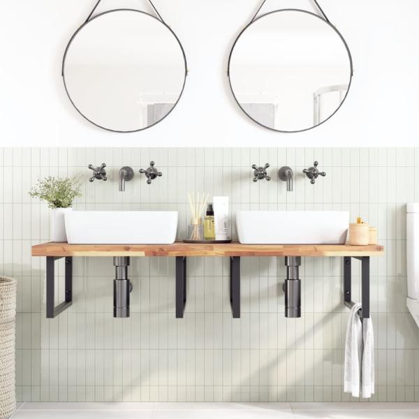Waschtischplatte Unbehandelt 120x60x4 cm Massivholz Akazie