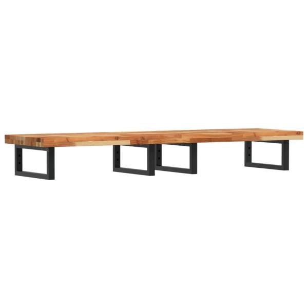 Waschbeckenregal Wandmontage Stahl und Akazienholz
