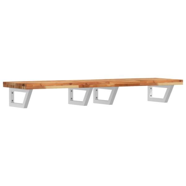 Waschbeckenregal Wandmontage Stahl und Akazienholz
