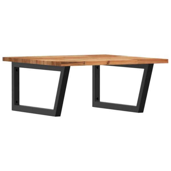 Waschbeckenregal Wandmontage Stahl und Akazienholz