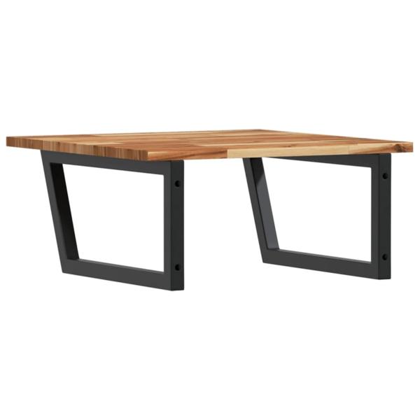 Waschbeckenregal Wandmontage Stahl und Akazienholz