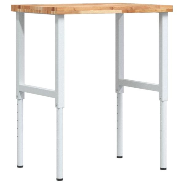 ARDEBO.de - Werkbank 80x60x(73-99,5) cm Massivholz Akazie Rechteckig
