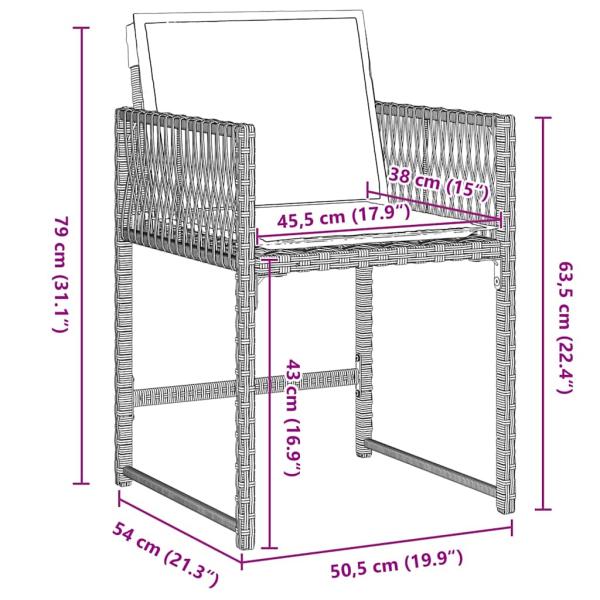 Garten Essgruppe 5 Stk. Hellgrau Poly-Rattan