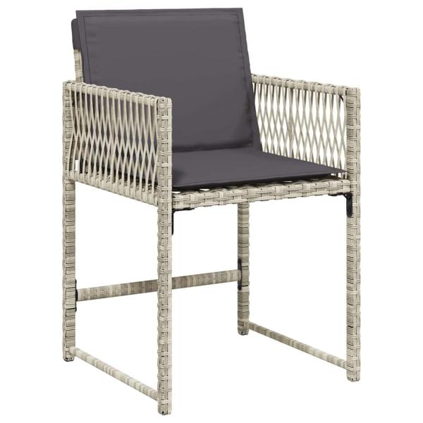Garten Essgruppe 5 pcs Hellgrau Poly-Rattan