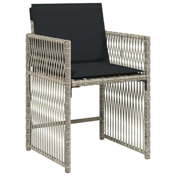 Garten Essgruppe 5 pcs Hellgrau Poly-Rattan