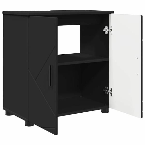 Badezimmermöbel Set 3 pcs Schwarz 61 x 35 x 64 cm Holzwerkstoff