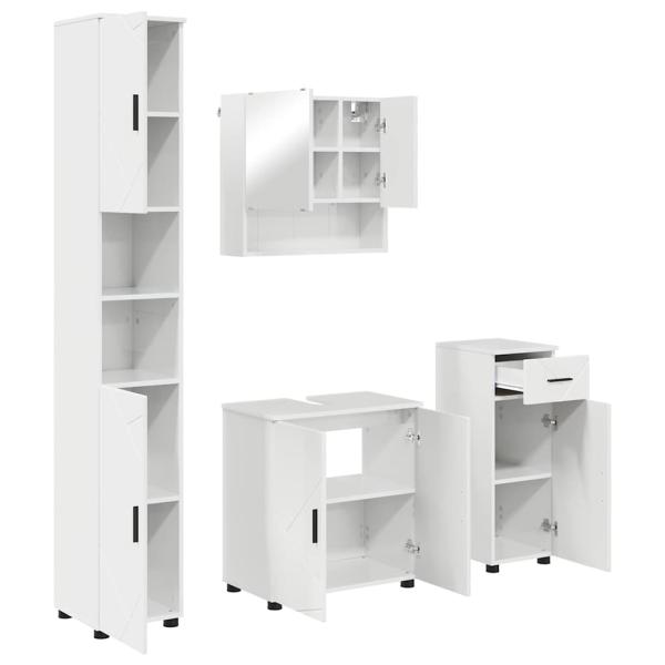 Badezimmermöbel Set 4 pcs Hochglanz-Weiß 61 x 35 x 64 cm