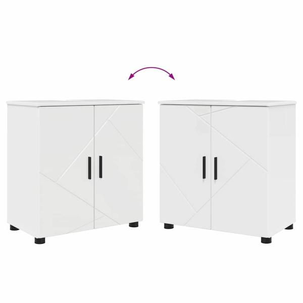 Badezimmermöbel Set 4 pcs Hochglanz-Weiß 61 x 35 x 64 cm