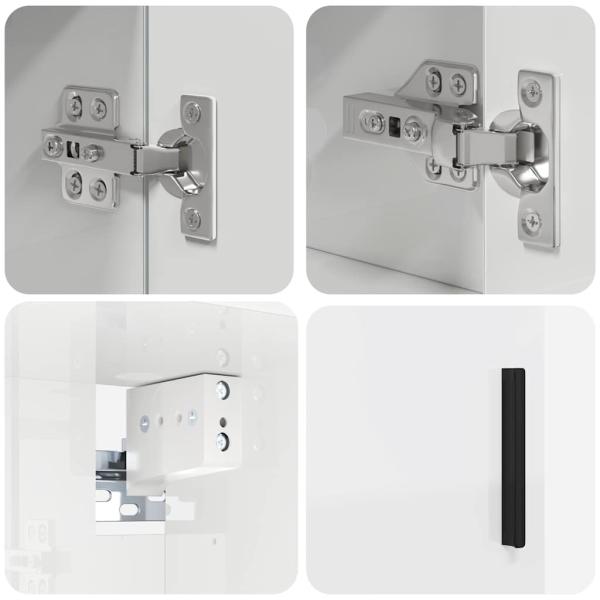 Badezimmermöbel Set 4 pcs Hochglanz-Weiß 61 x 35 x 64 cm