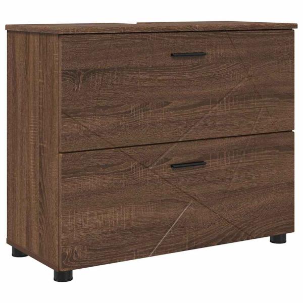 Badezimmermöbel Set mit Tür 4 pcs Braune Eiche 30 x 35 x 192 cm