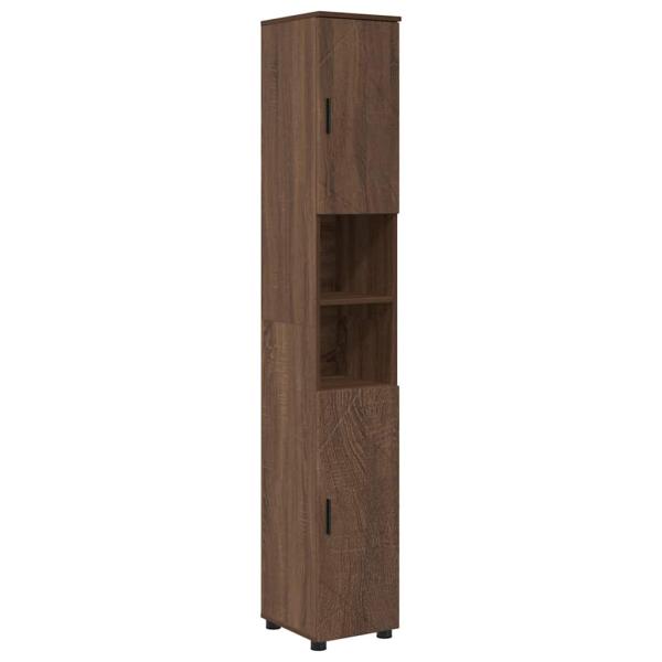 Badezimmermöbel Set mit Tür 4 pcs Braune Eiche 30 x 35 x 192 cm