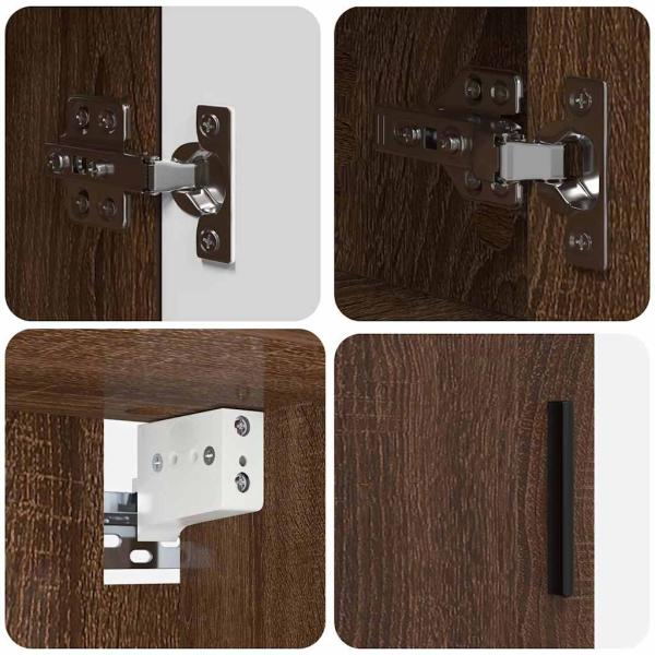 Badezimmermöbel Set mit Tür 4 pcs Braune Eiche 30 x 35 x 192 cm
