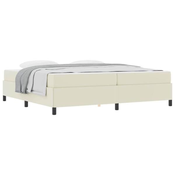 Bettgestell mit Matratze Creme 200 x 200 cm Kunstleder