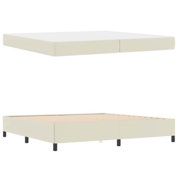 Bettgestell mit Matratze Creme 200 x 200 cm Kunstleder