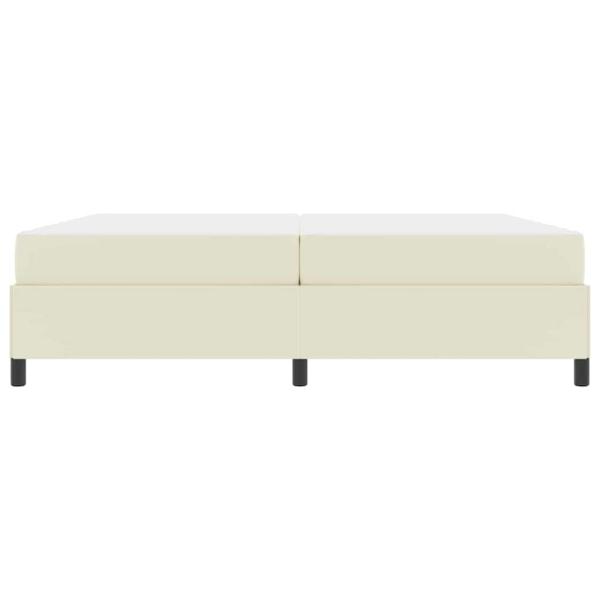 Bettgestell mit Matratze Creme 200 x 200 cm Kunstleder