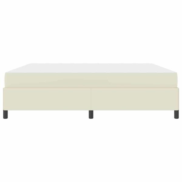 Bettgestell mit Matratze Creme 200 x 200 cm Kunstleder