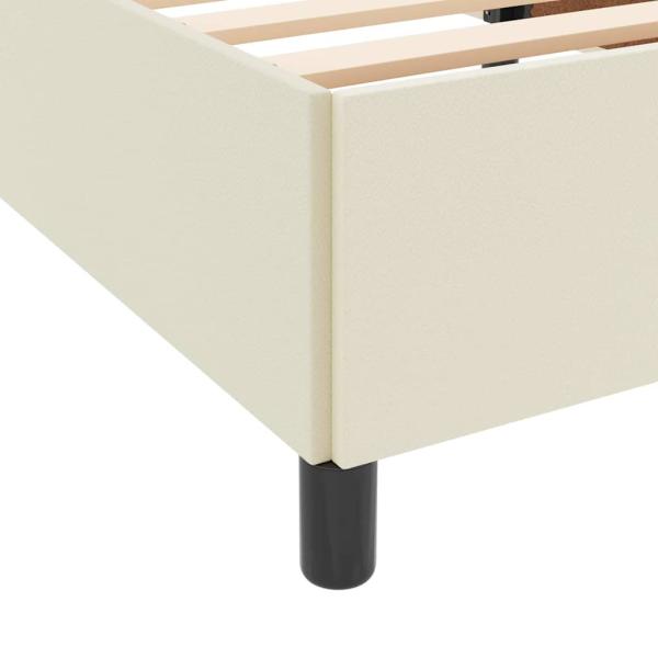 Bettgestell mit Matratze Creme 200 x 200 cm Kunstleder