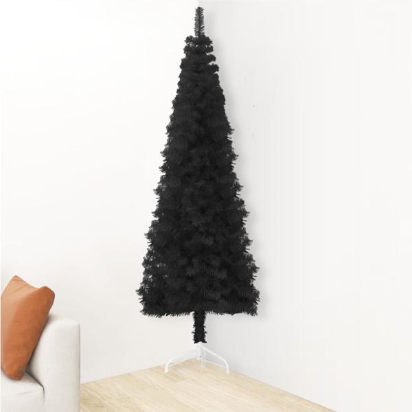 Künstlicher Halb-Weihnachtsbaum Ständer Schlank Schwarz 120 cm